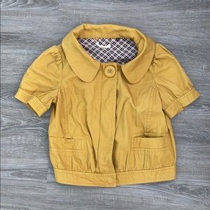❤️ Yellow Crop Jacket with Button Detail NWOT